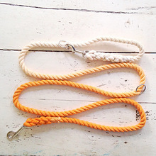 Dark Brown Cotton Adjustable Dog Rope Leash