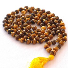 SoulGenie Tigers Eye Mala Beads, Size : 6.5mm