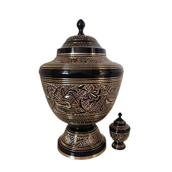 Gold Brass Midnight Ornate Urn, for Adult, Style : European Style