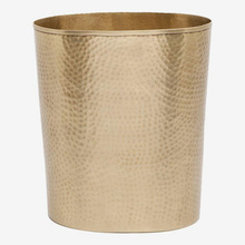 Hammered Brass Plated Waste Bin