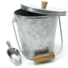 Metal Ice Bucket with Ice Shovel with Wood Handle