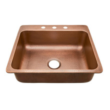 Metal Pur Copper Rectangular Hammered Sink
