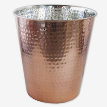 Waste Bin Hammered Copper Plated