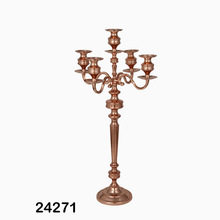 Wedding 5 Arms Candle Holder, for Home Decoration, Color : Copper Plated