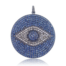Blue Sapphire Evil Eye Charm Pendant