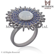  Blue Sapphire Gemstone Ring, Main Stone : Diamond