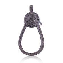Champagne Pave Silver Clasp Finding