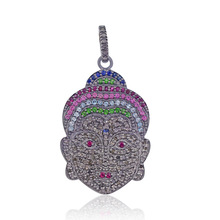 Gemstone Diamond Buddha Charm Pendant