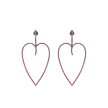 Heart Ruby Silver Earrings