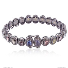 Pave Diamond Gemstone Bracelet