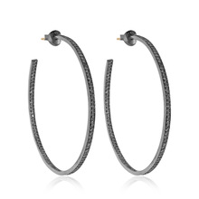 Pave Diamond Hoop Earrings