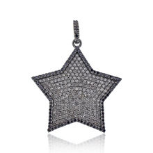 Pave Diamond Sterling Silver Pendant, Occasion : Party