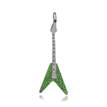 Silver Pave Guitar Pendant, Occasion : Party