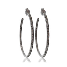 Single Line Pave Diamonds Silver Earring, Occasion : Anniversary, Engagement, Gift, Party, Wedding
