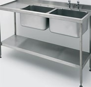 Rectangular Polished Stainless Steel Catering Sink, for Home, Hotel, Feature : Durable