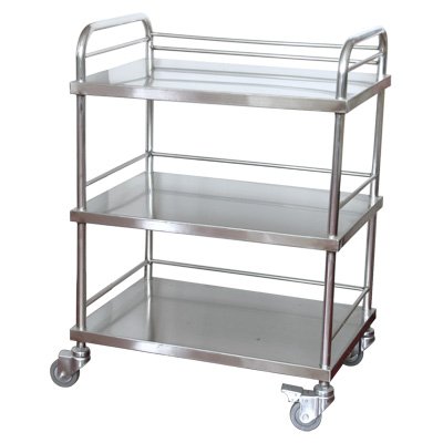 Polished Stainless Steel Medical Trolley, Size : 730x415x1130 mm