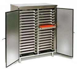 Powder Coated Stainless Steel Tray Cabinet, Feature : Long Life