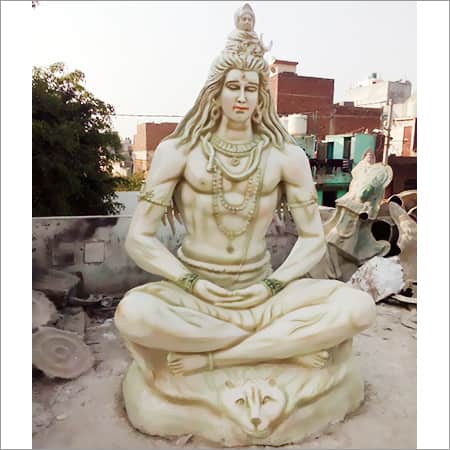 Fibre White Shiv Ji Statue