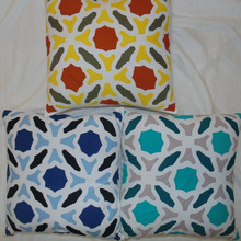 Multi Color Designed Cushion Cover, for Car, Chair, Decorative, Home, Hotel, Size : 16 x 16 inch (approx)
