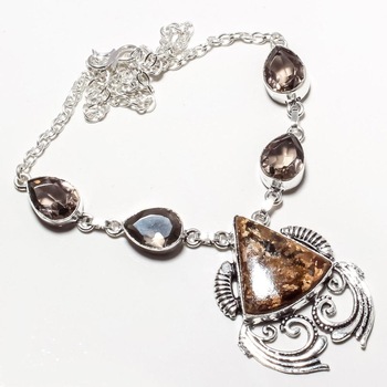 Bronzite Gemstone Silver Jewelry Necklace