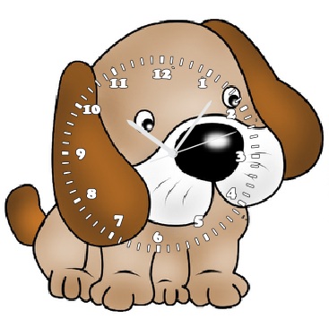 cute puppy wall clock