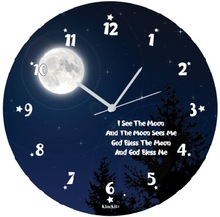 night moon wall clock