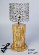 Classic table lamp with crystal shade, Color : Yellow