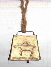 EMBOSSED GOLD LOOK COW BELL