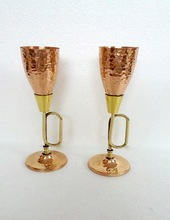 GOBLET CUP WITH BRASS STEM