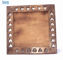 Hand crafted Heart cut decorative wood mirror frame