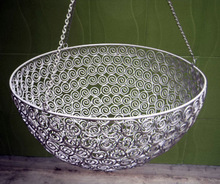 Metal hanging storage basket