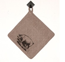 Animal printed pot holder, Technics : Woven