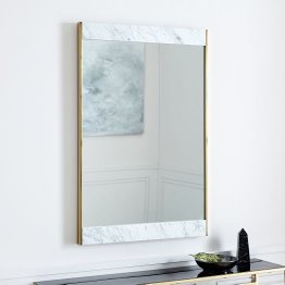 Brass Mirror with Marble, Size : Large, Medium, Small