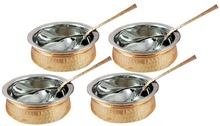Copper Bowl Large Serveware Utensils Handi and Service Spoon Set