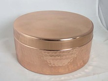 Copper Round Hammered Box