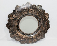 Decorative metal mirror wall frame, Shape : Round