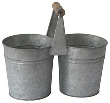 Galvanized Metal Double Pot