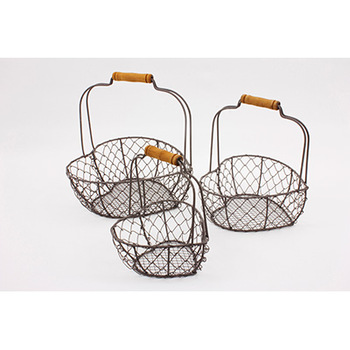 WIRE NESTING HEART BASKET, Feature : Eco-Friendly