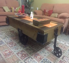 IRON WOODEN cart table