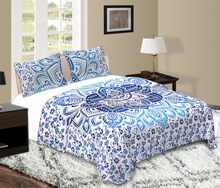 Maniona 100% Cotton Printed Floral Duvet Cover, Size : Queen Length-86 x Width-82