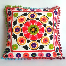 embroidery work suzani cushion cover
