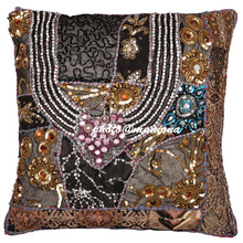 Unique indian beaded cushion covers