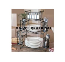 Double tiers kitchen plate rack, Color : Customized Color