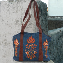 embroidery leather purse