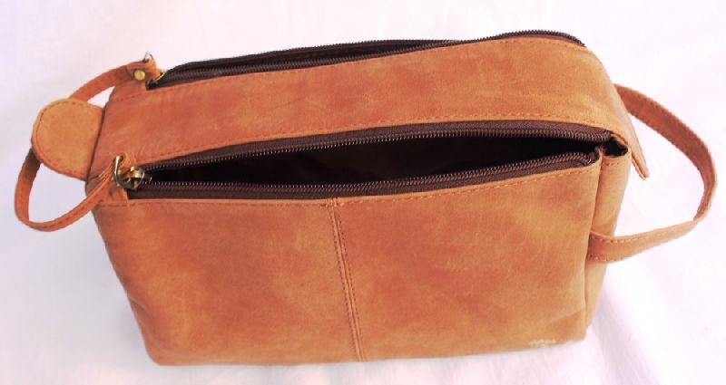 genuine leather cosmetic bag