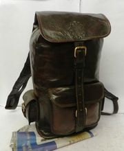 Hand Made Brown Leather rucksack backpack travel bag\'s