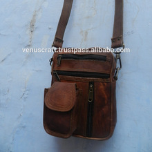 Leather unisex cross body sling bag, Size : customized