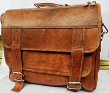 Men\'s Small Vintage Khaki Canvas leather Messenger Bag