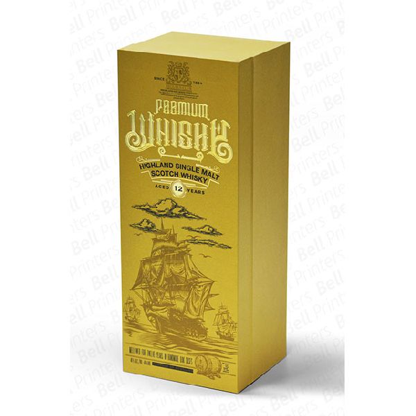 Customized Shape Paper Whisky packaging box, for Beverage, Paper Type : Paperboard