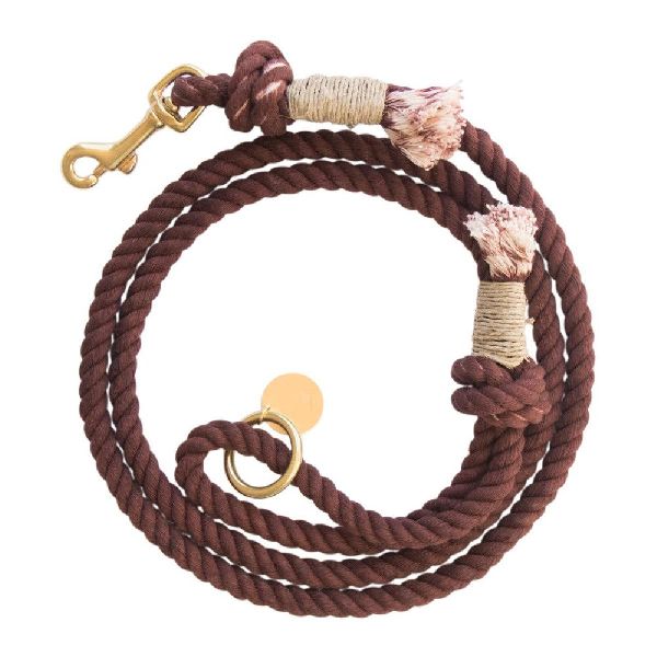 Dark Brow Cotton Adjustable Dog Training Rope Leash